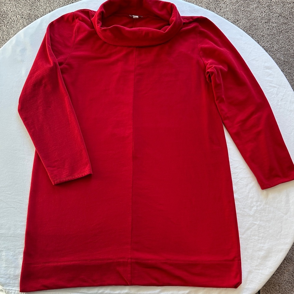 Pure Jill Red Turtleneck Long Sleeve Dress